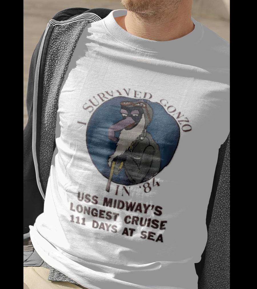 USS Midway I Survived Gonzo 1984 Longest Cruise 111 Days At Sea T-Shirt