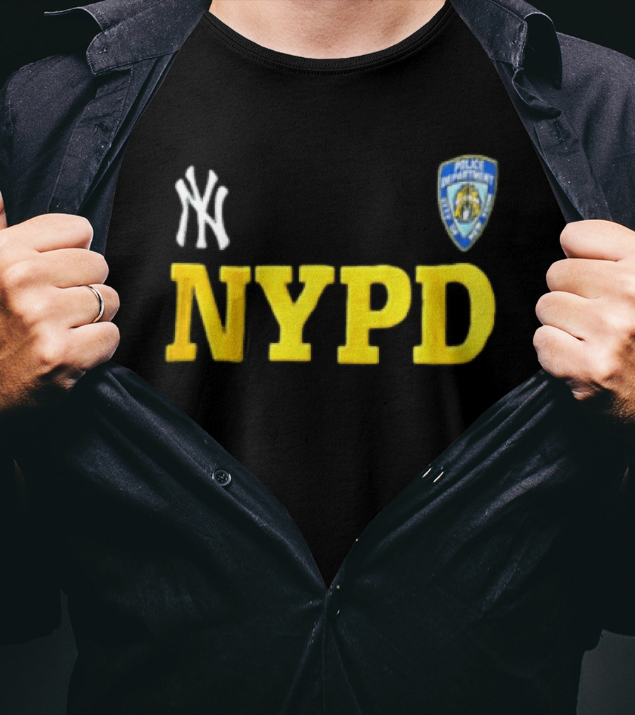 2026 New York Yankees NYPD Collaboration NY Logo And Police T-Shirt