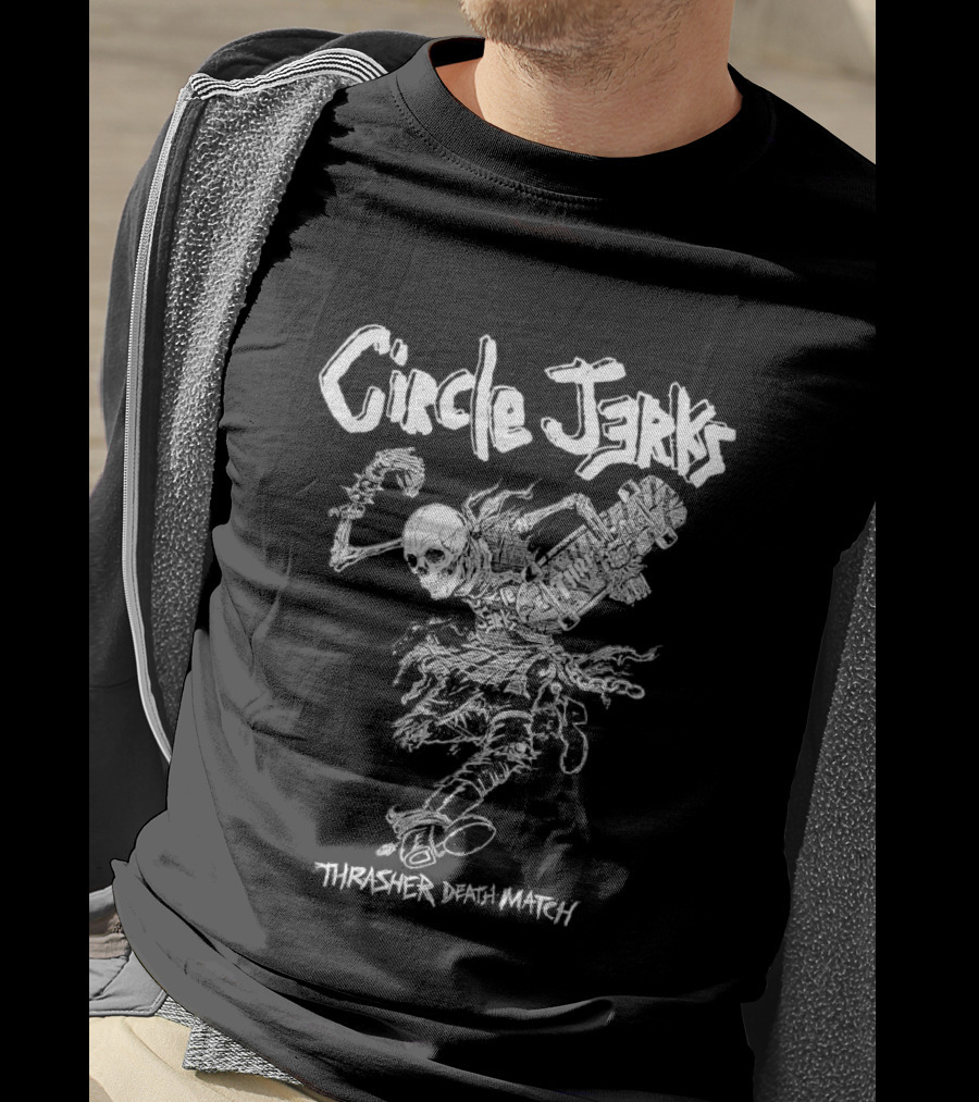 Circle Jerks Skanking Man Thrasher Death Match Black T-Shirt
