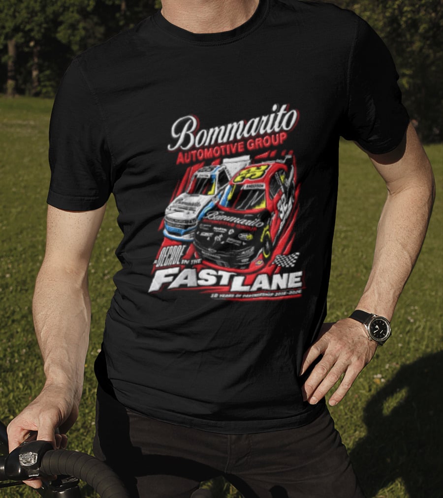 Bommarito Automotive Group Decade Fast Lane Anderson 10 Years Partnership 2016 2026 Race Cars T-Shirt