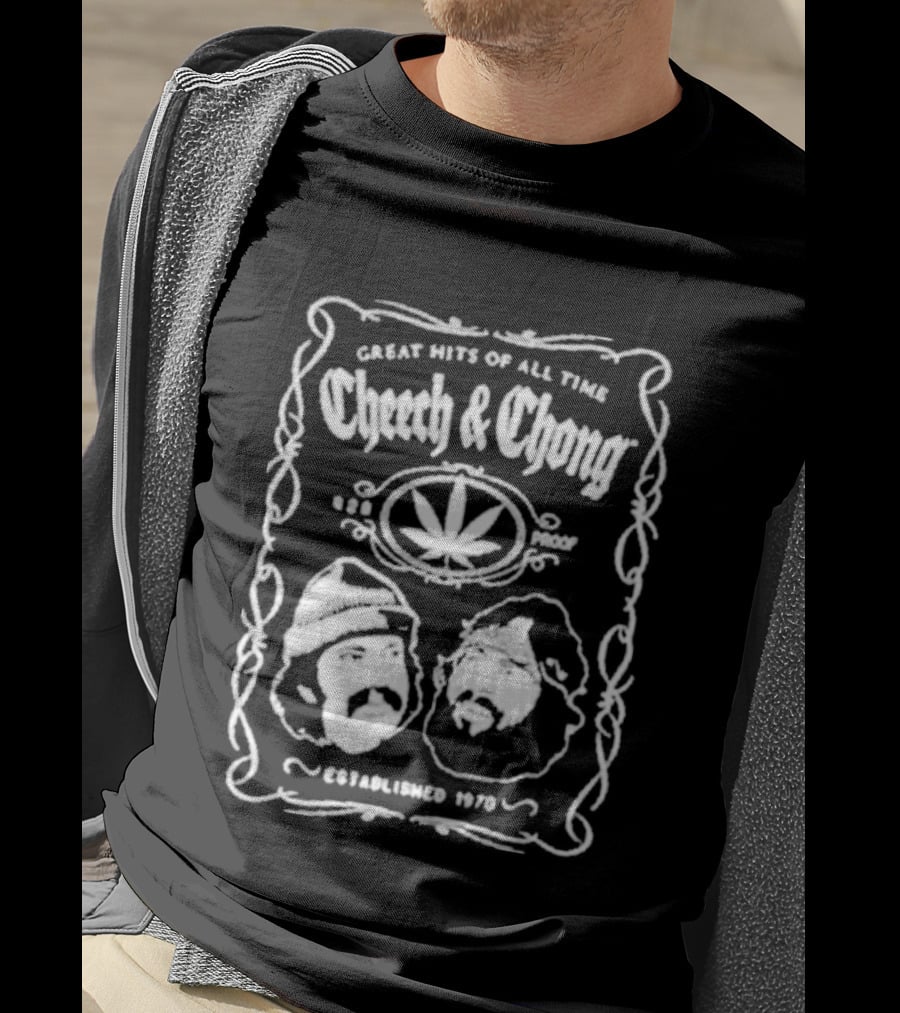 Cheech And Chong Greatest Of All Time 420 Comedy Cannabis 1978 Leaf T-Shirt