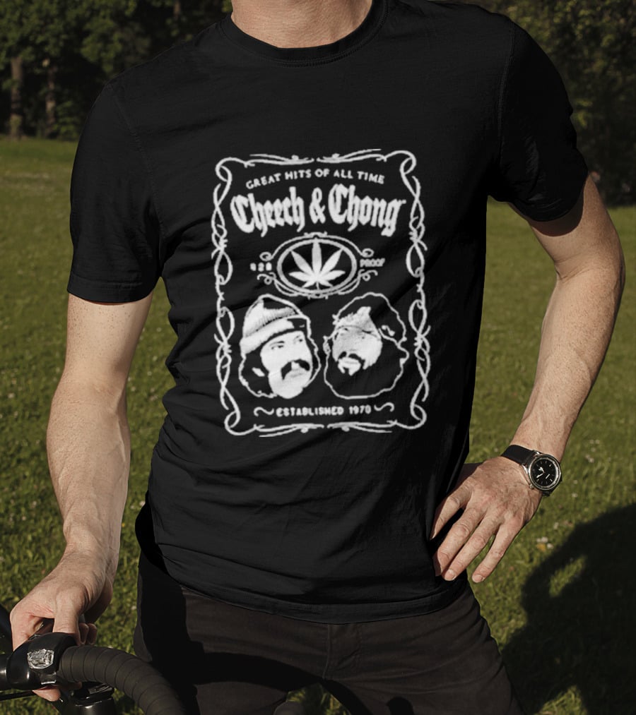 Cheech And Chong Greatest Of All Time 420 Comedy Cannabis 1978 Leaf T-Shirt