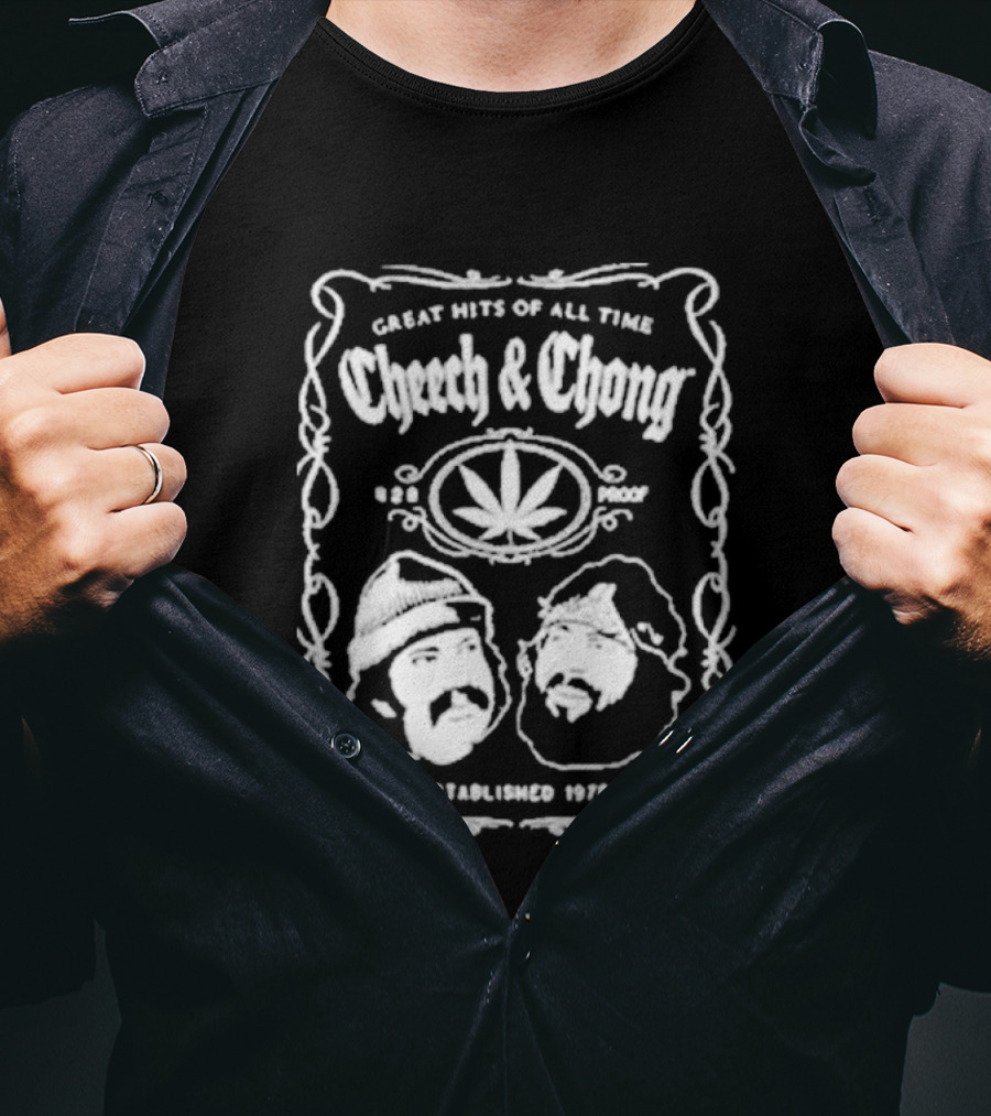 Cheech And Chong Greatest Of All Time 420 Comedy Cannabis 1978 Leaf T-Shirt