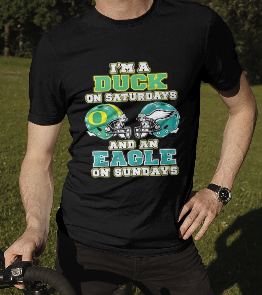 Oregon Ducks Saturdays Philadelphia Eagles Sundays Fan Dual Allegiance T-Shirt
