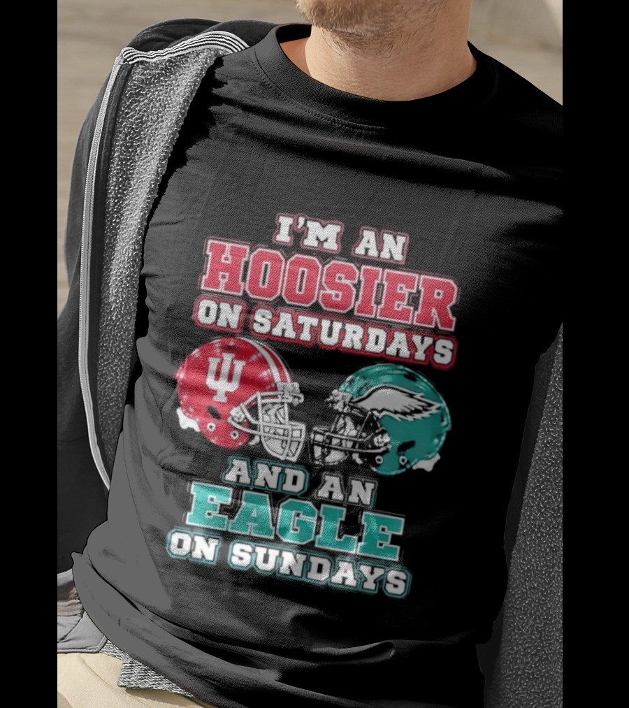 Indiana Hoosier Saturdays Philadelphia Eagle Sundays Football Fan Gear T-Shirt