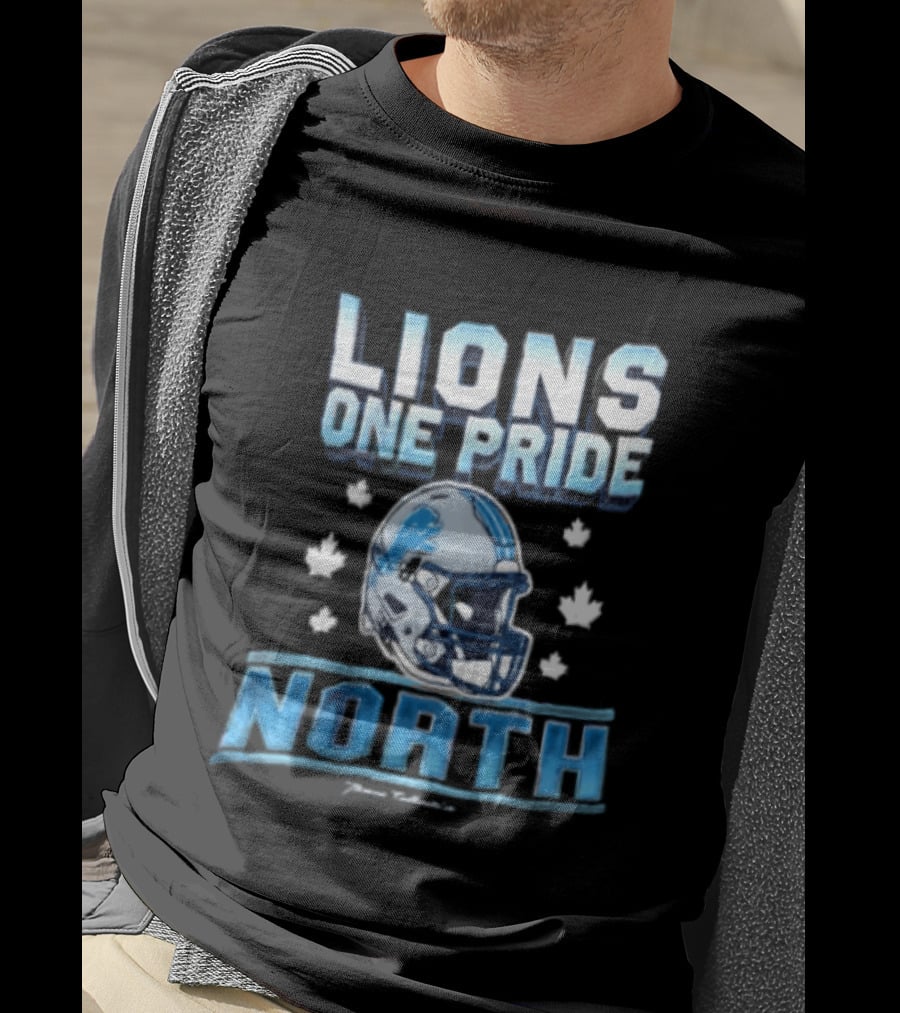 Lions One Pride North Detroit Lions Football Helmet Fan Gear T-Shirt