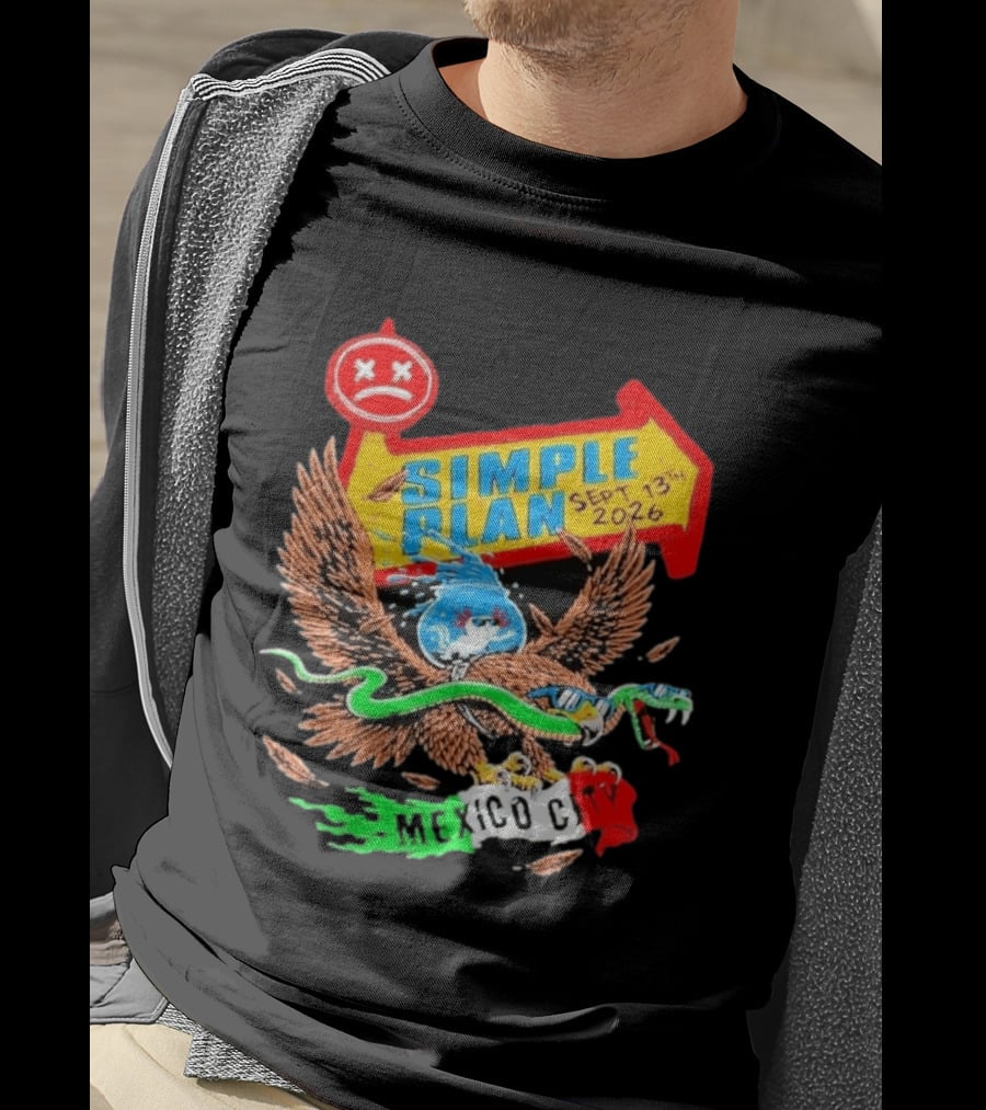Simple Plan Vans Warped Tour Sep 13 2026 Mexico City Event T-Shirt