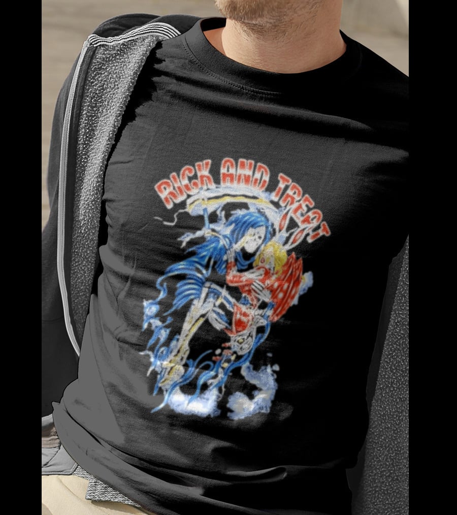 Original Trick And Treat Grim Reaper Bunny Girl Embrace T-Shirt