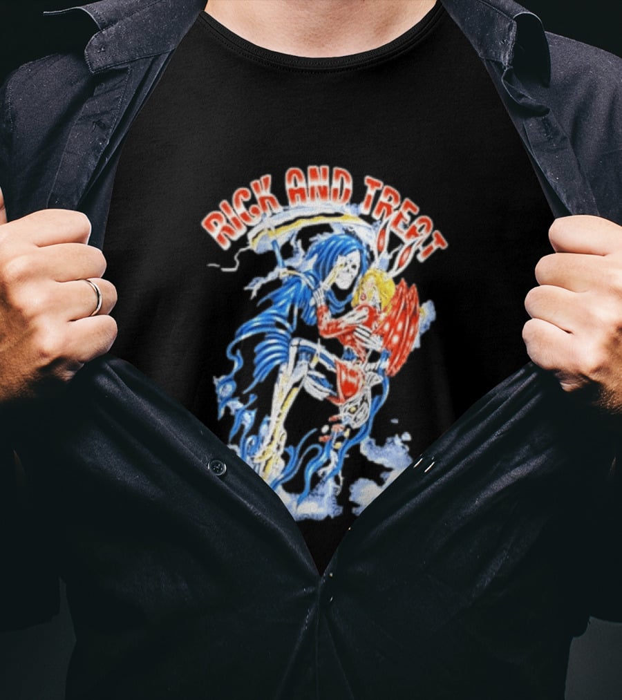 Original Trick And Treat Grim Reaper Bunny Girl Embrace T-Shirt