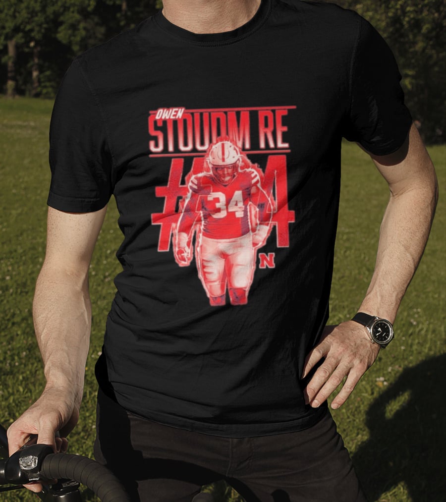 Owen Stoudmire 34 Nebraska Cornhuskers Football Player T-Shirt
