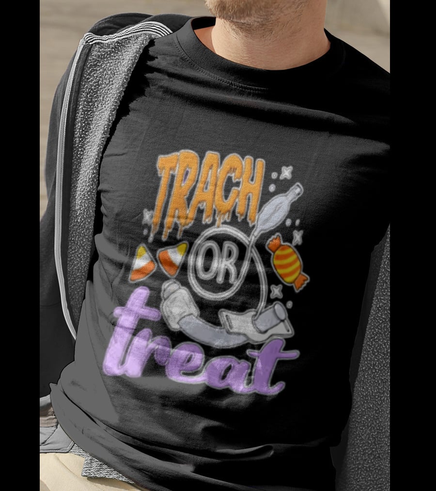 Trach Or Treat Halloween Tracheostomy Medical Candy T-Shirt