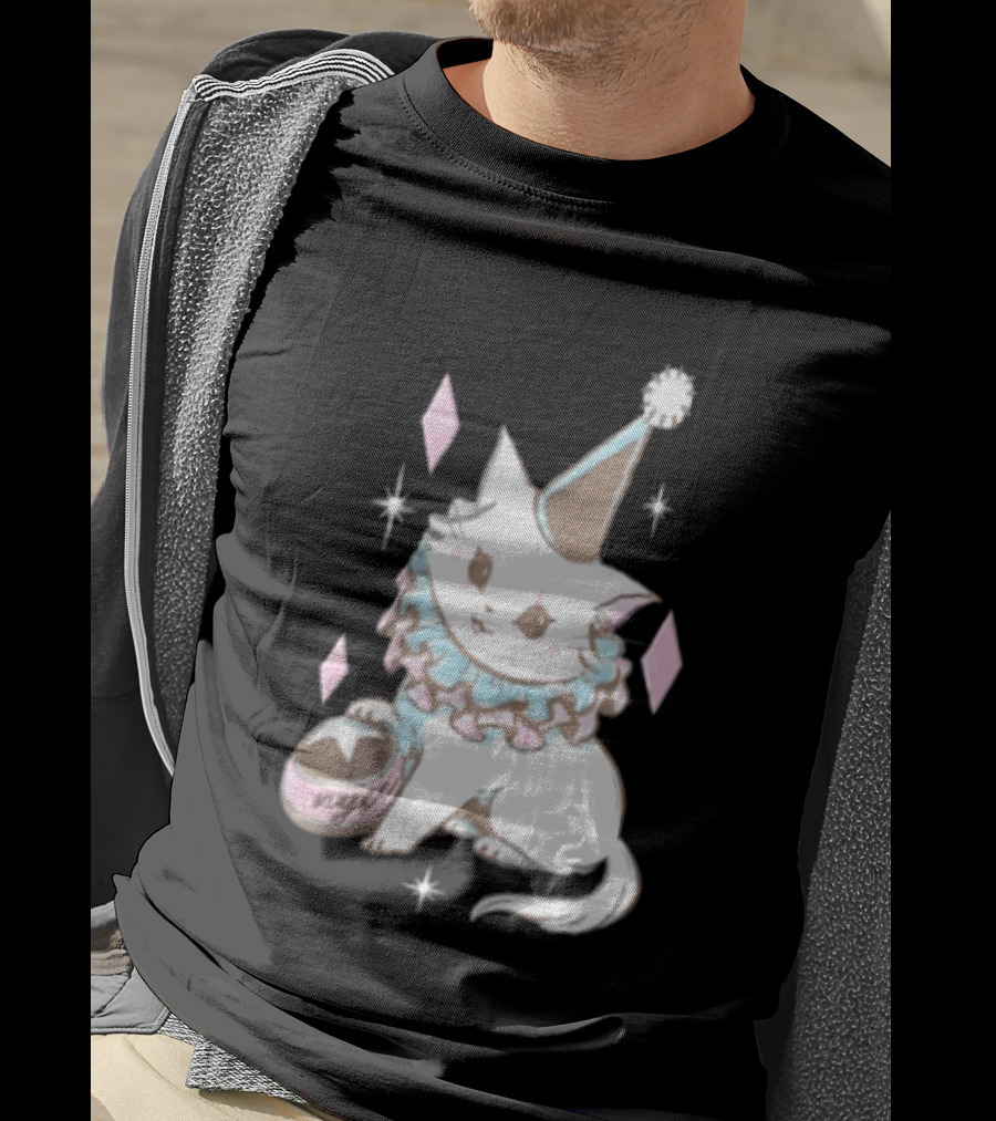 Popverse Superfans NYCC 2026 Mock Neck Cat Clown Nyeee T-Shirt