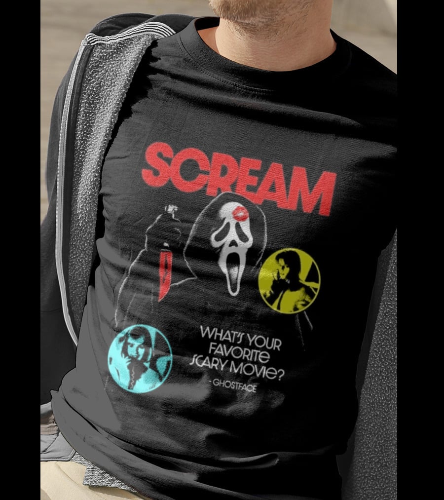 Scream Ghostface What's Your Favorite Scary Movie? T-Shirt