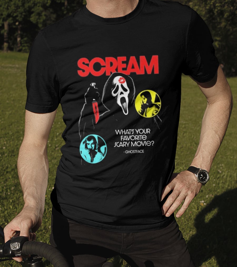 Scream Ghostface What's Your Favorite Scary Movie? T-Shirt