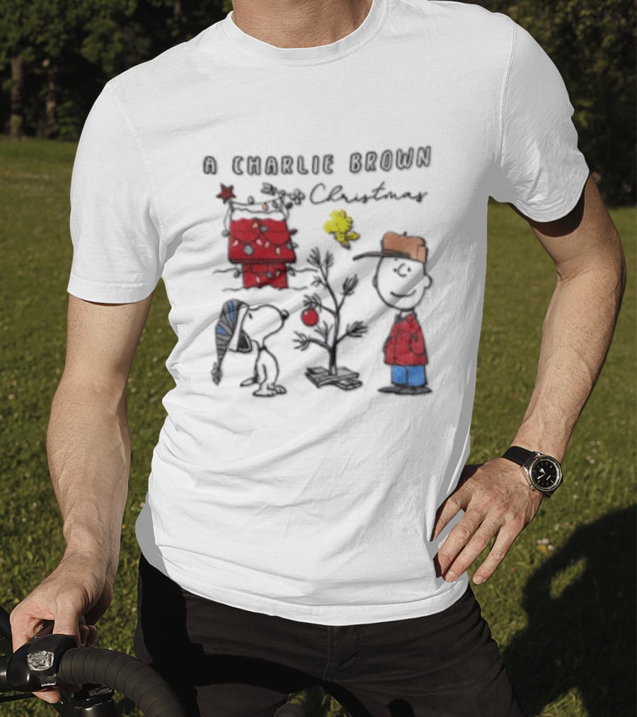 A Charlie Brown Christmas Snoopy Woodstock Holiday Scene T-Shirt