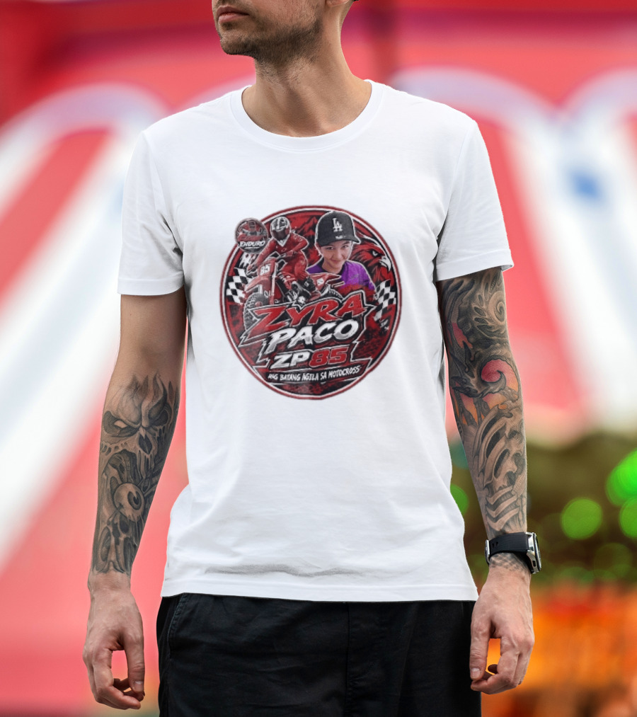 Zyra Paco ZP85 Enduro Ang Batang Agila SA Motocross Dirt Bike Rider Eagle Checkered Flags T-Shirt