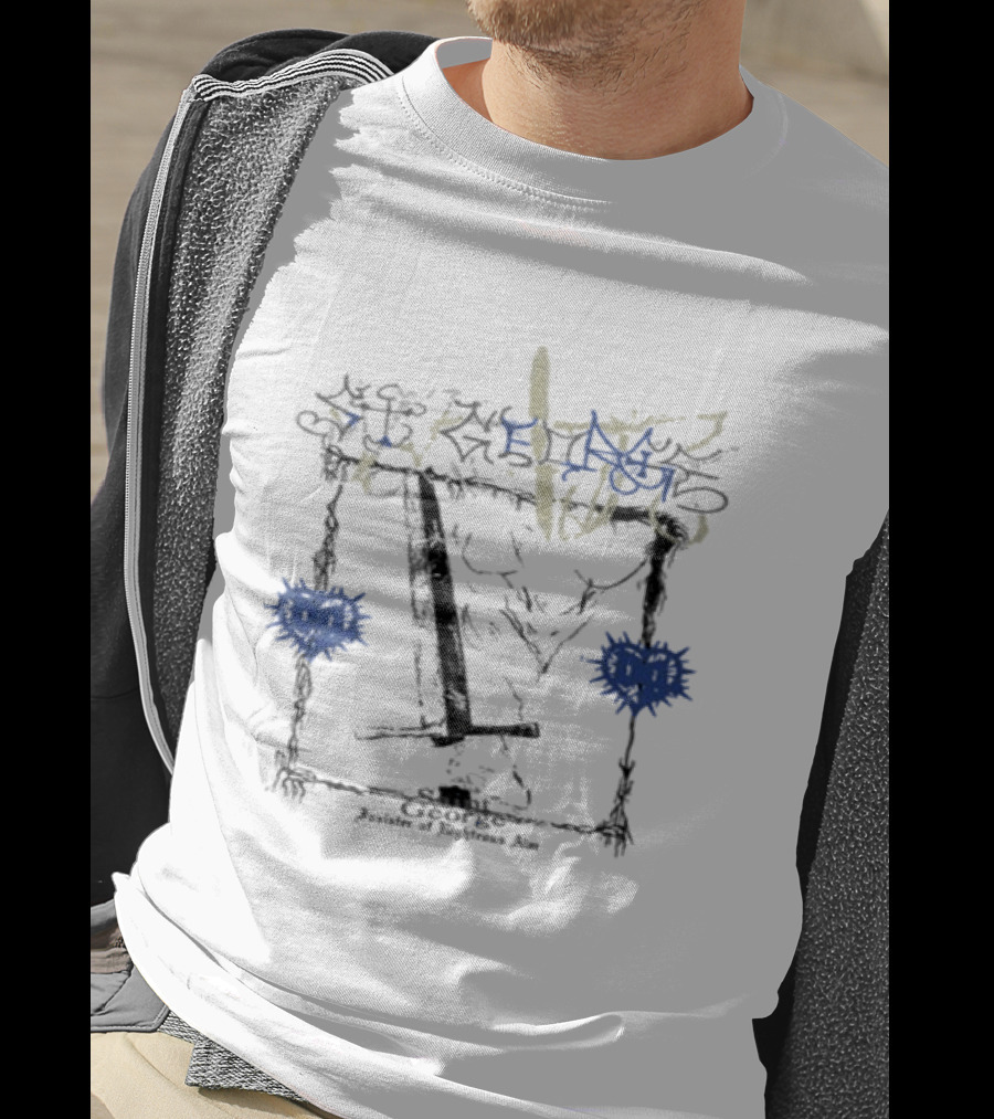 Bladee Martyr St. George Enhanced Print Skull Swords Roses T-Shirt