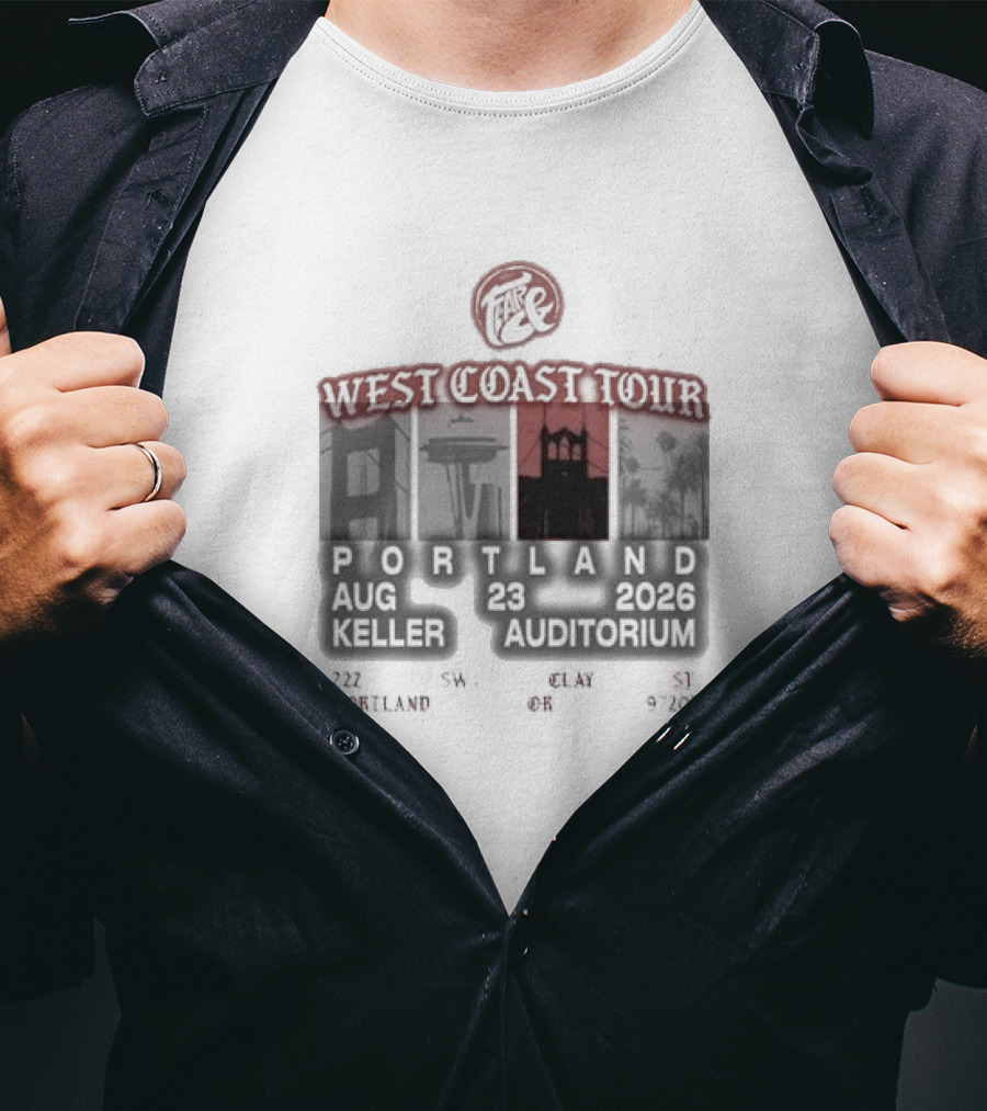 Fearandpod Portland Keller Auditorium August 26 West Coast Tour 2026 T-Shirt