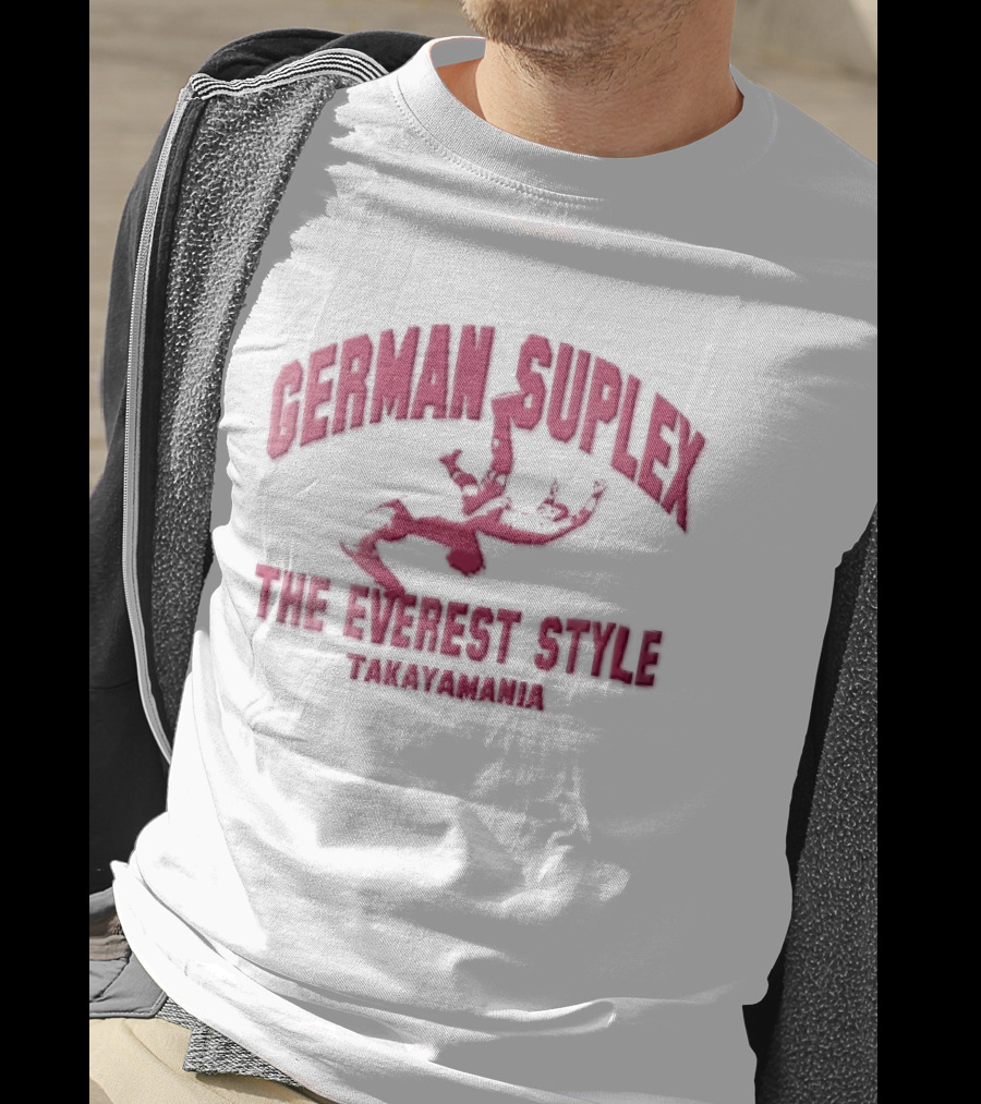 German Suplex The Everest Style Takayamania Wrestling Pink T-Shirt
