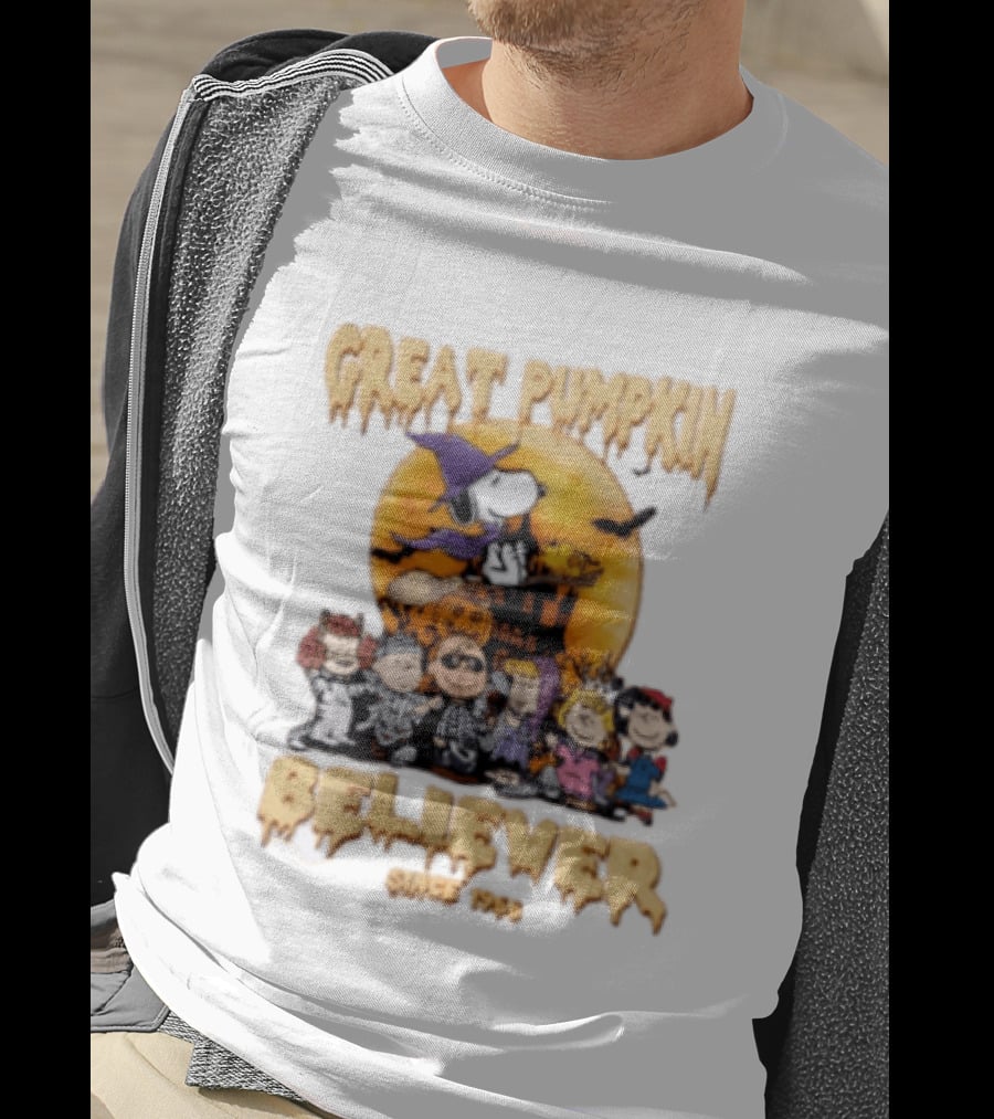 Great Pumpkin Believer Since 1966 Peanuts Halloween Snoopy Woodstock Charlie Brown Linus Sally Lucy Iconic Cartoon T-Shirt