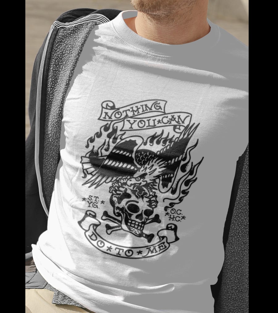 Nothing To Lose Eagle Skull Tattoo Ash Grey T-Shirt
