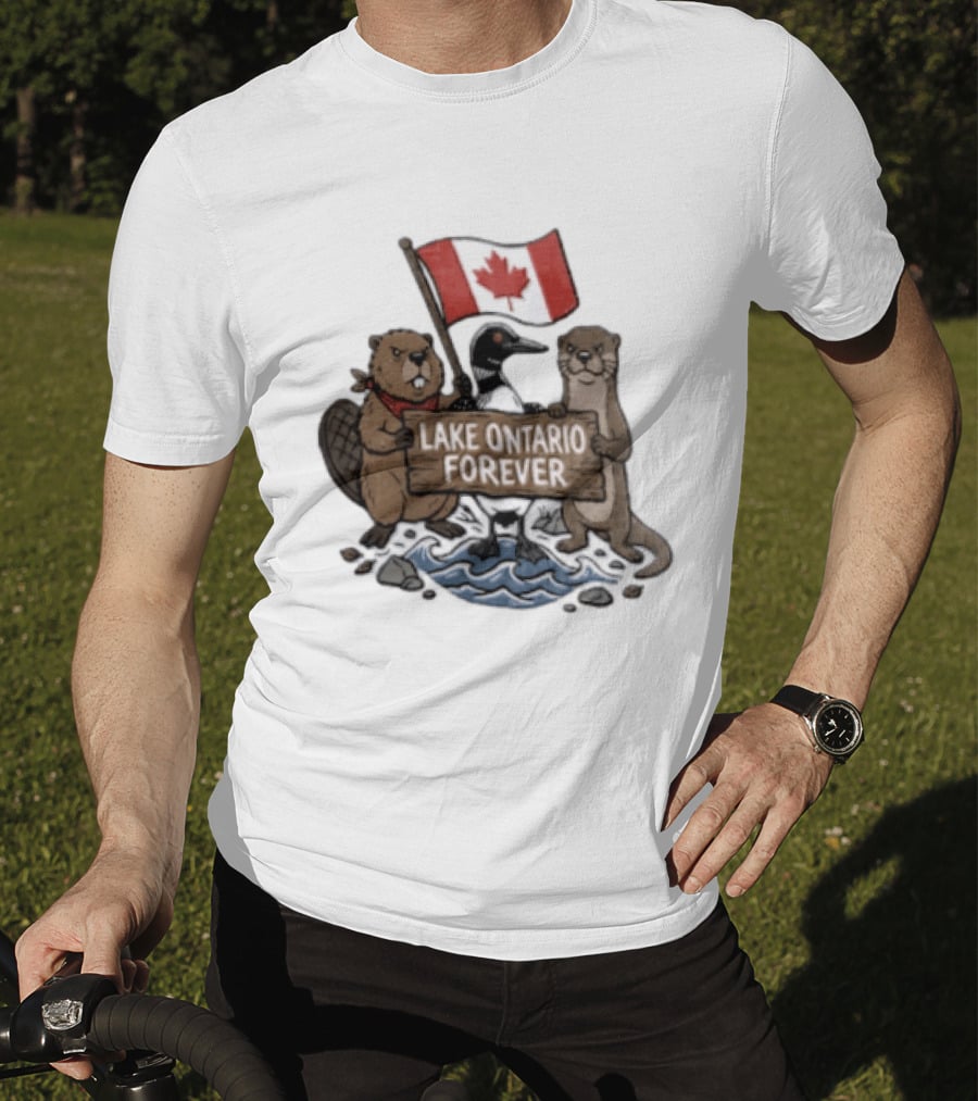 Lake Ontario Forever Canadian Flag Beaver Goose Otter T-Shirt