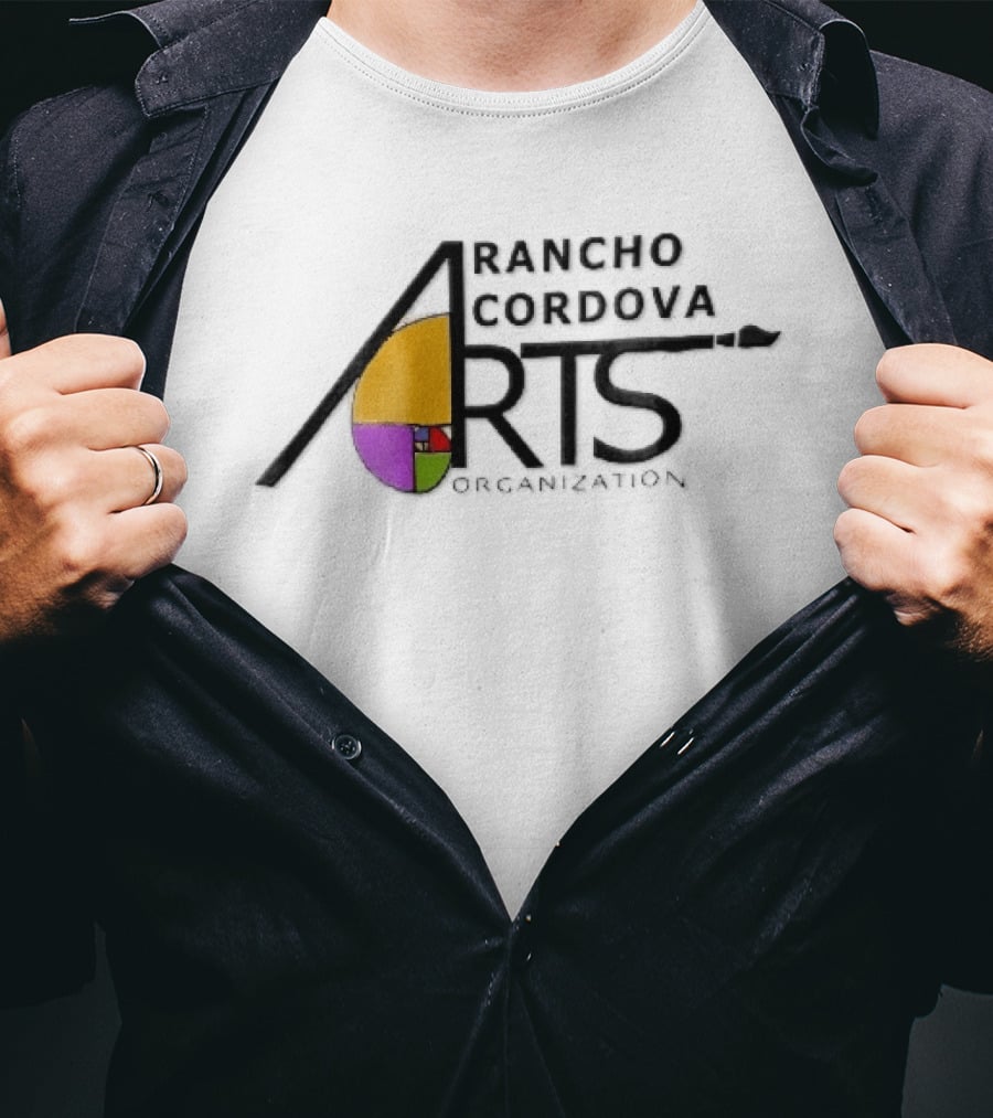 Rancho Cordova Arts Organization Paintbrush Fibonacci Golden Spiral T-Shirt