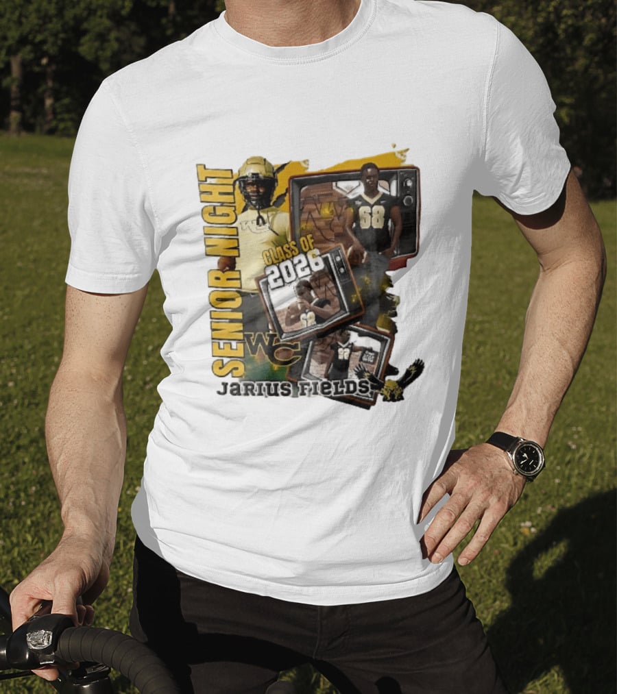 Senior Night Jarius Fields Class Of 2026 WC Football Player Collage T-Shirt