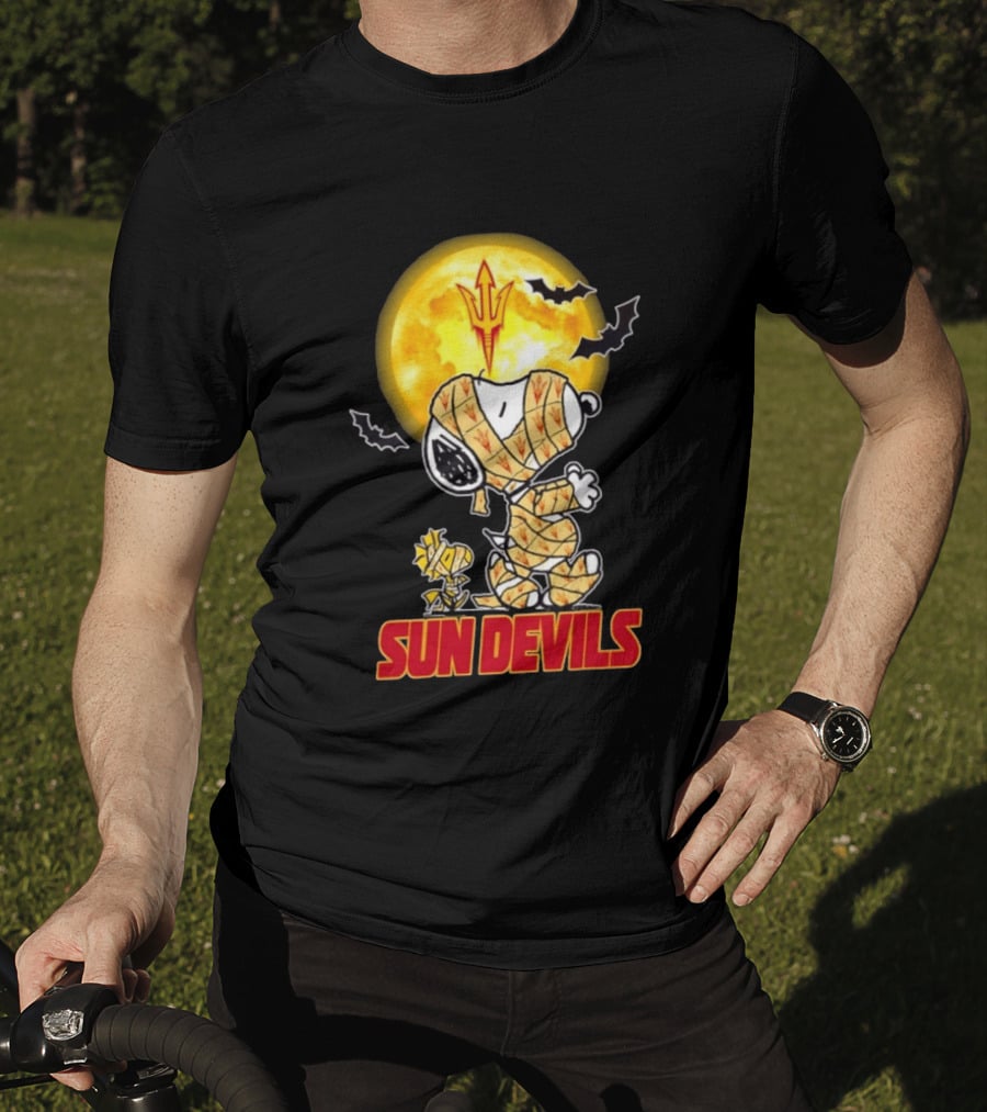Arizona State Sun Devils Snoopy Woodstock Cosplay Mummy Halloween T-Shirt