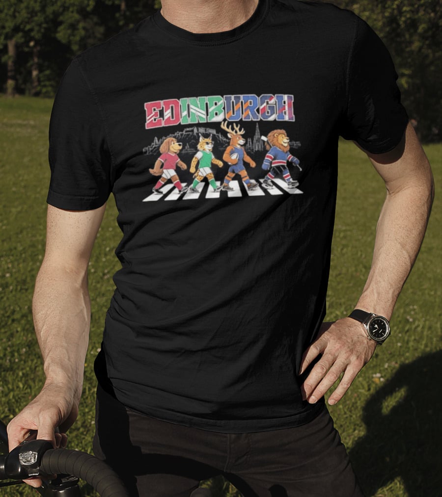 Edinburgh Animal Sports Crossing Abbey Road Football Rugby Hockey T-Shirt