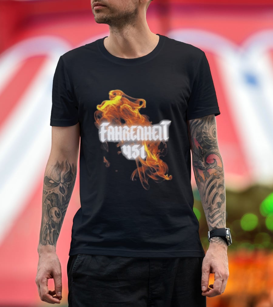 Fahrenheit 451 I'm With The Banned Books World Tour 2026 Flames T-Shirt