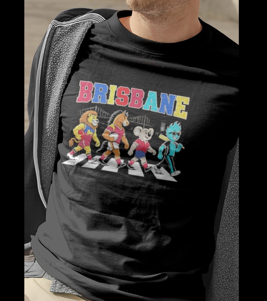 Brisbane Lions Koala Characters Abbey Road Crossing T-Shirt