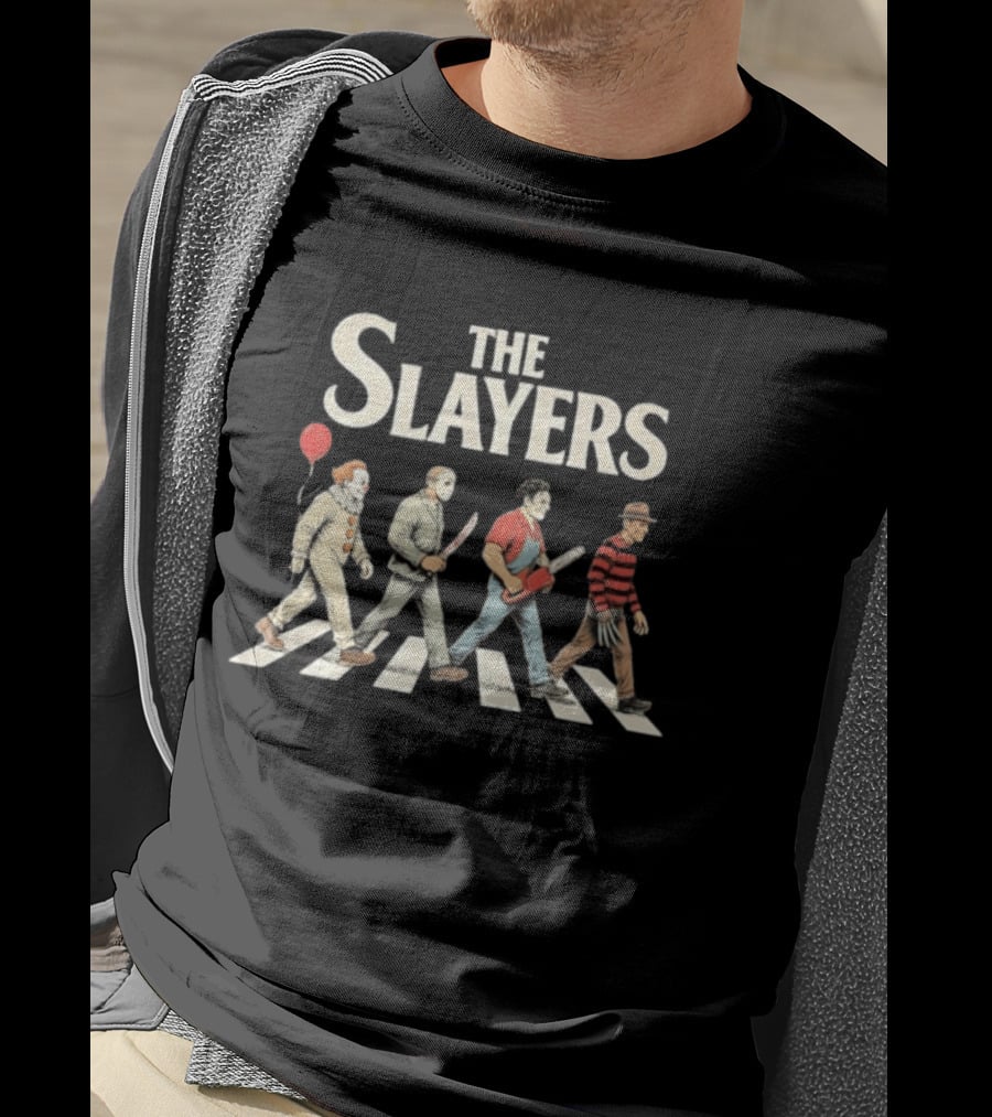 The Slayers Horror Characters Abbey Road Halloween T-Shirt