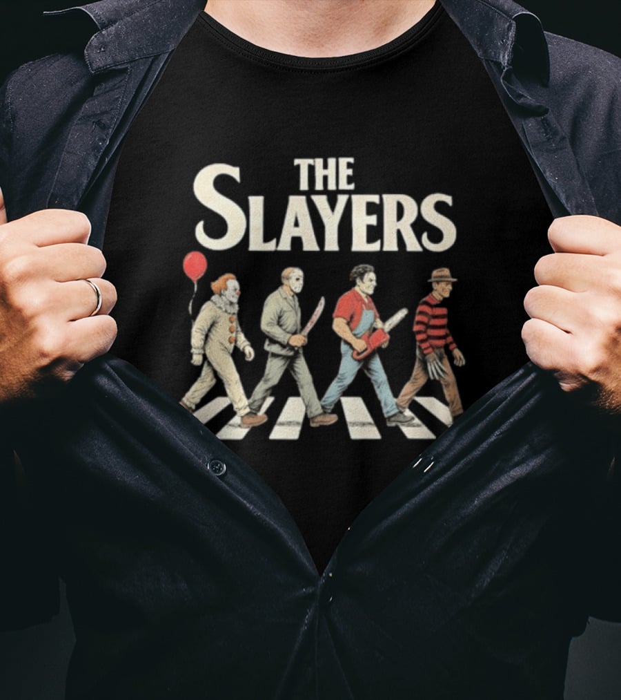 The Slayers Horror Characters Abbey Road Halloween T-Shirt