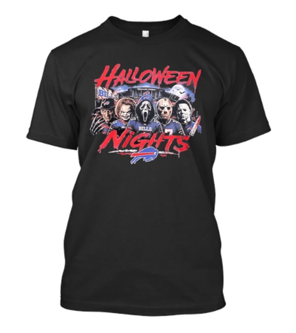 Buffalo Bills Halloween Nights Classic Horror Characters 2026 T-Shirt