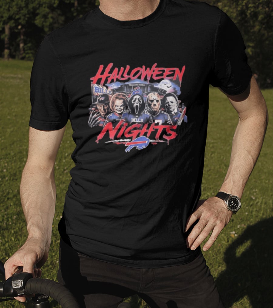 Buffalo Bills Halloween Nights Classic Horror Characters 2026 T-Shirt