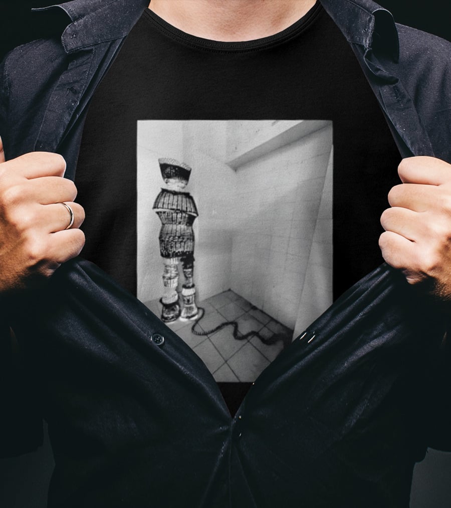 Calgary AeroMexico Airlines Winter Wonderland Robotic Figure In Monochrome Tile Room T-Shirt