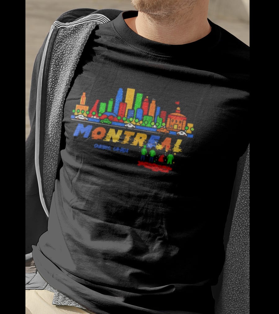 Montreal Quebec Canada Vibrant City Skyline Colorful T-Shirt
