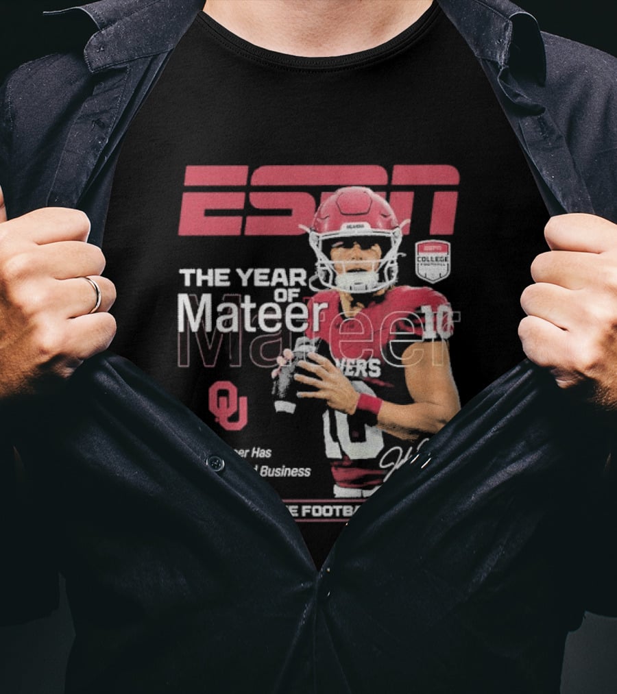 ESPN The Year Of Mateer 2026 College Football Preview John Mateer Has Unfinished Business T-Shirt