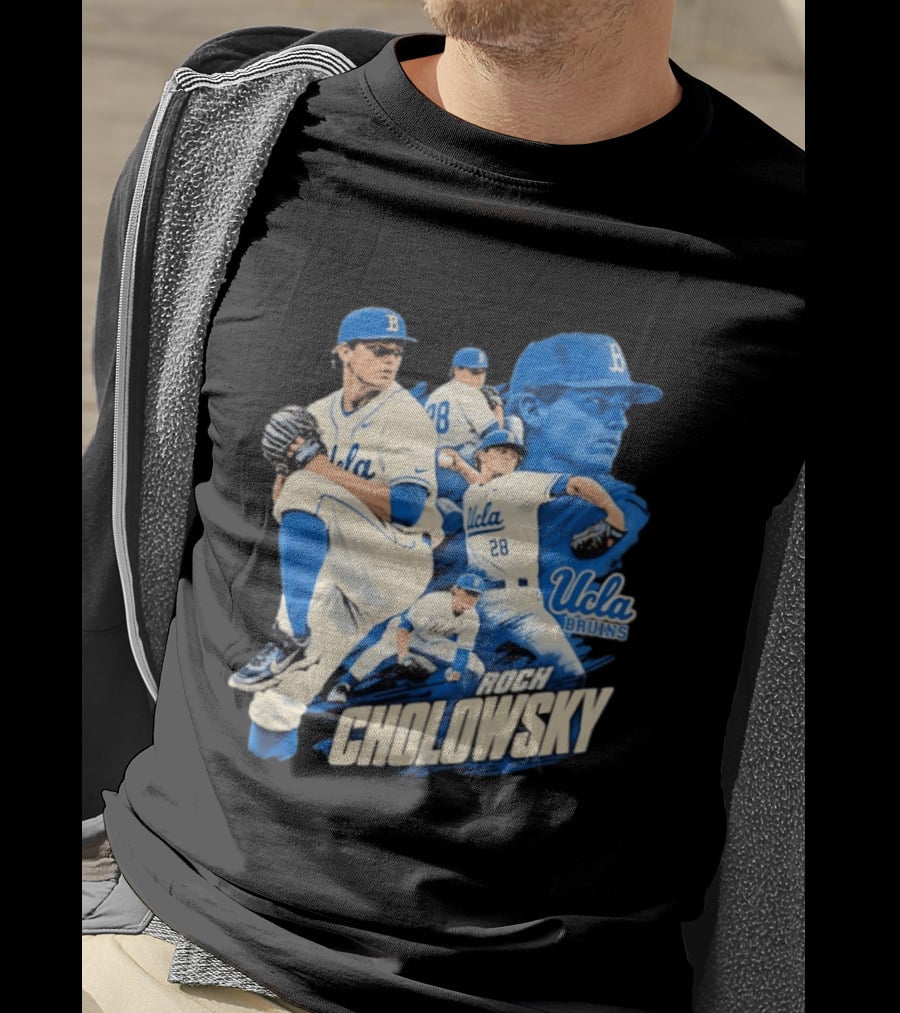 UCLA Bruins Roch Cholowsky 2026 Player Collage Baseball Pitcher Collection T-Shirt