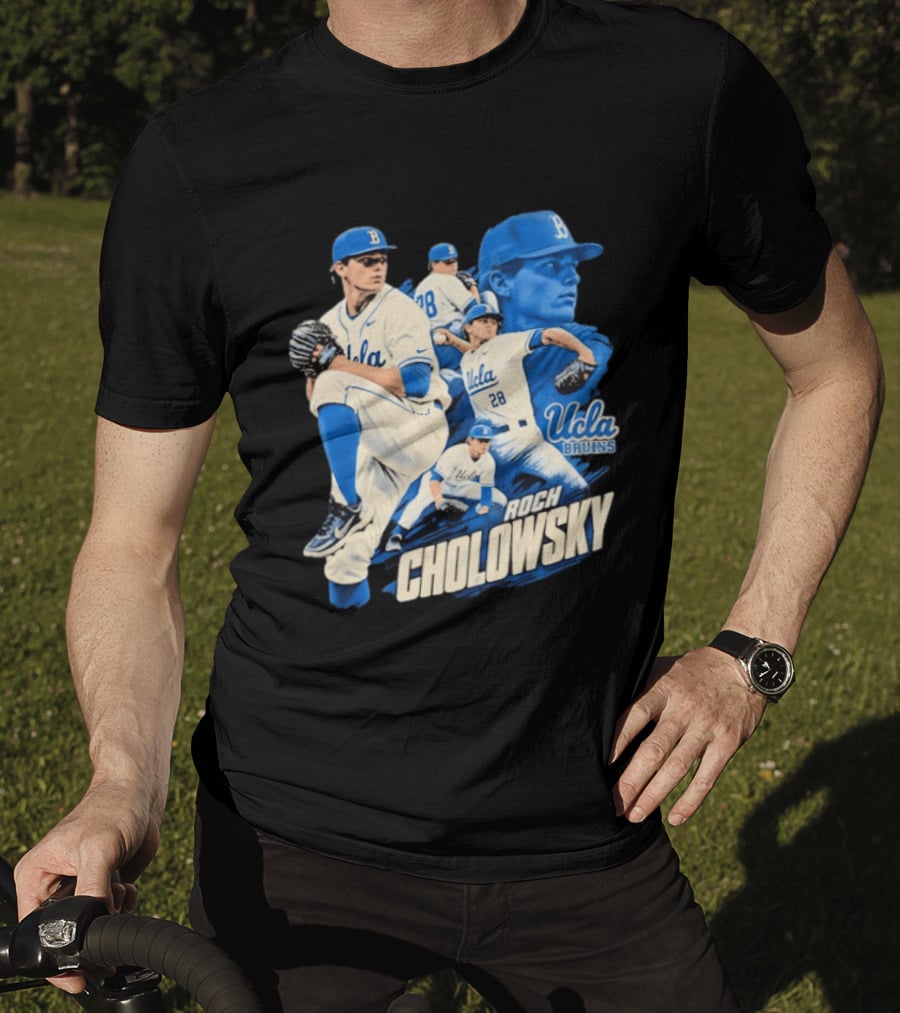 UCLA Bruins Roch Cholowsky 2026 Player Collage Baseball Pitcher Collection T-Shirt