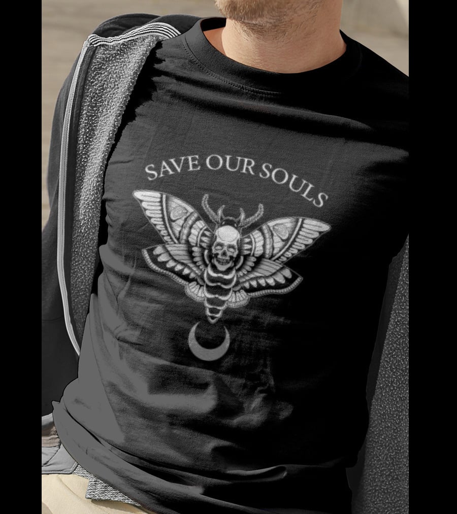 Save Our Souls Death Moth Crescent T-Shirt