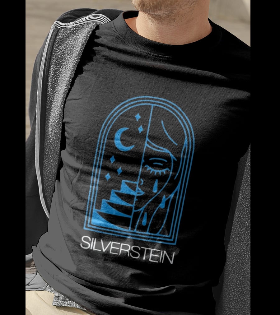 Silverstein Moon Crying Face Stairs Crescent Window T-Shirt