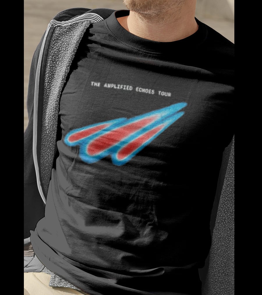 Manchester Orchestra The Amplified Echoes Tour Vibrant Blue Red Streaks T-Shirt