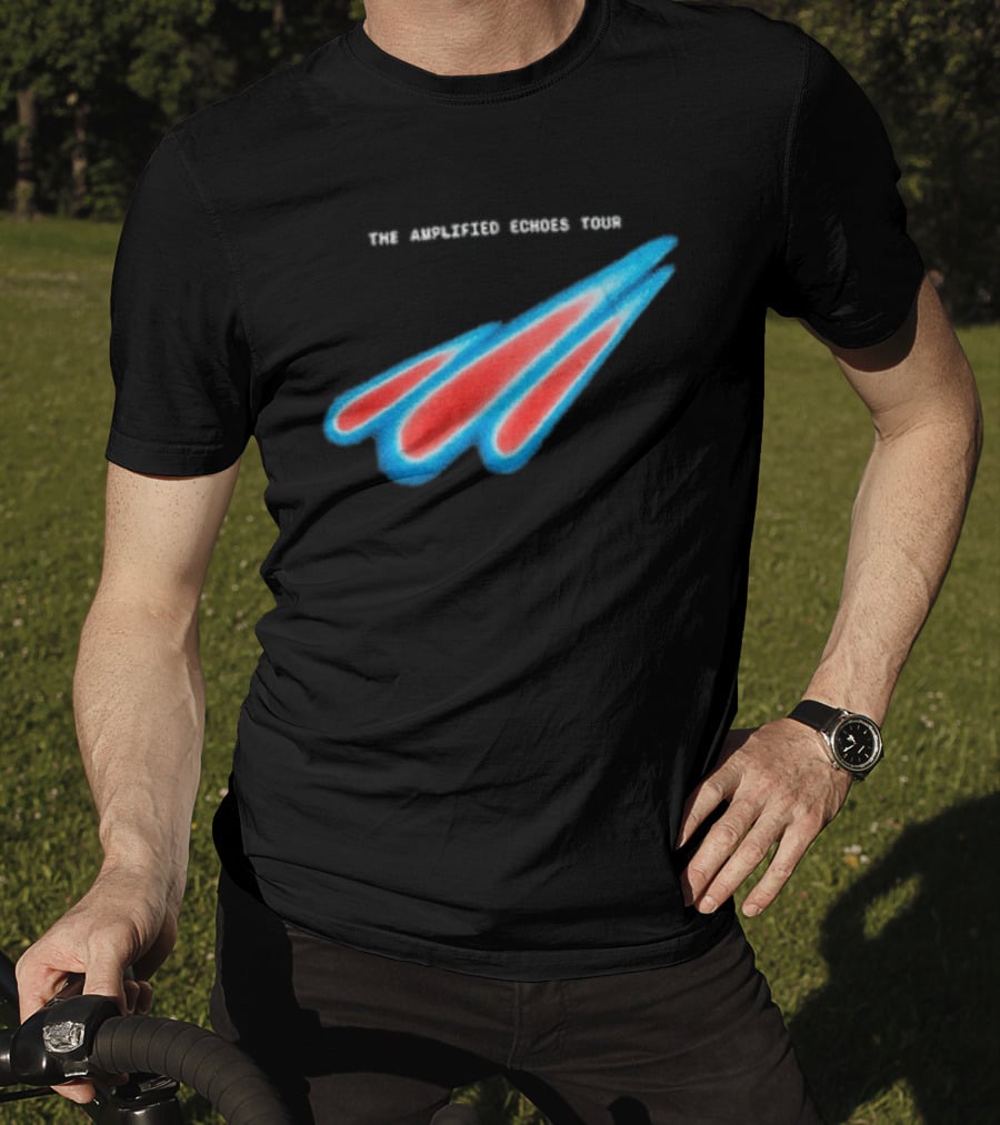 Manchester Orchestra The Amplified Echoes Tour Vibrant Blue Red Streaks T-Shirt