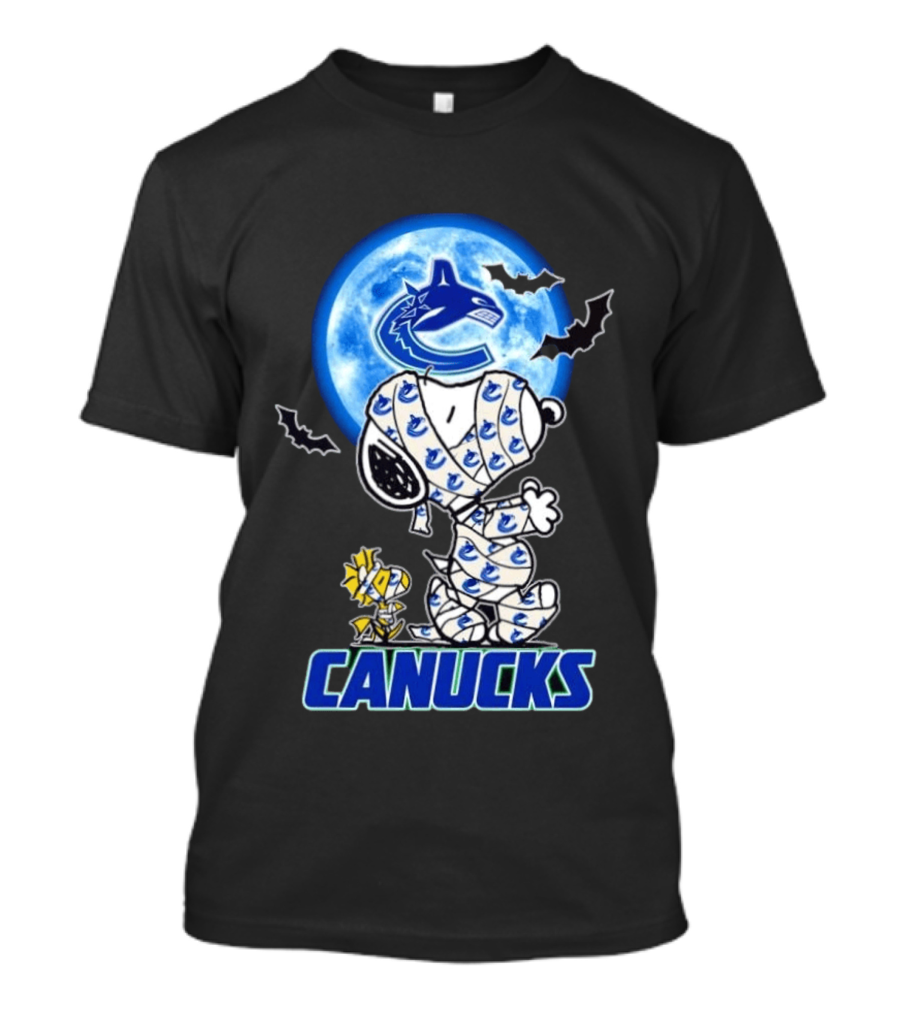 Vancouver Canucks Snoopy And Woodstock Mummy Halloween T-Shirt