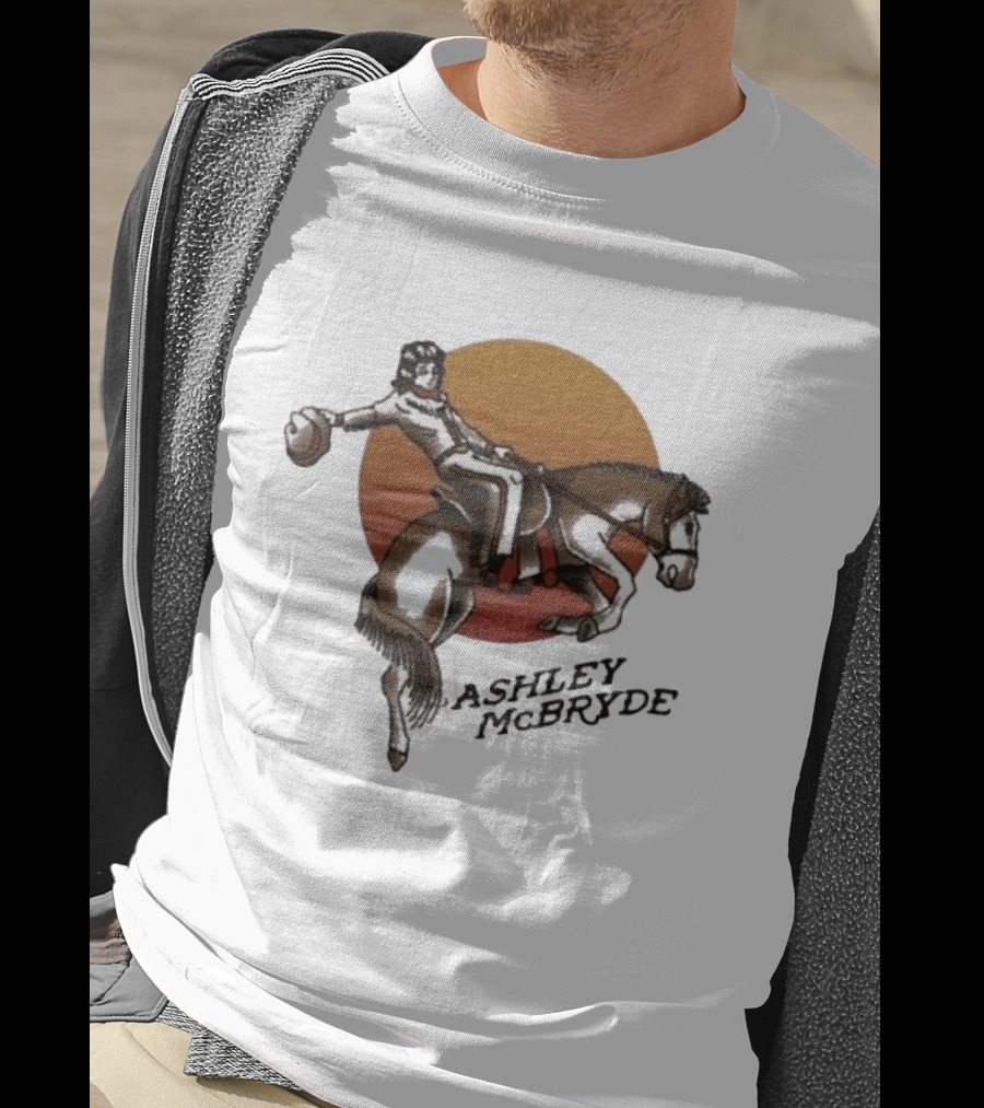 Ashley McBryde Bucking Cowgirl Vintage Sunset Rider T-Shirt