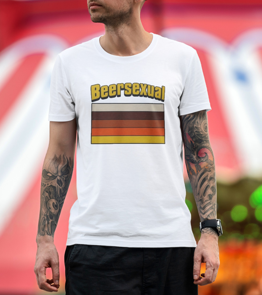 Beersexual Striped Flag With Bold Earth Tones T-Shirt