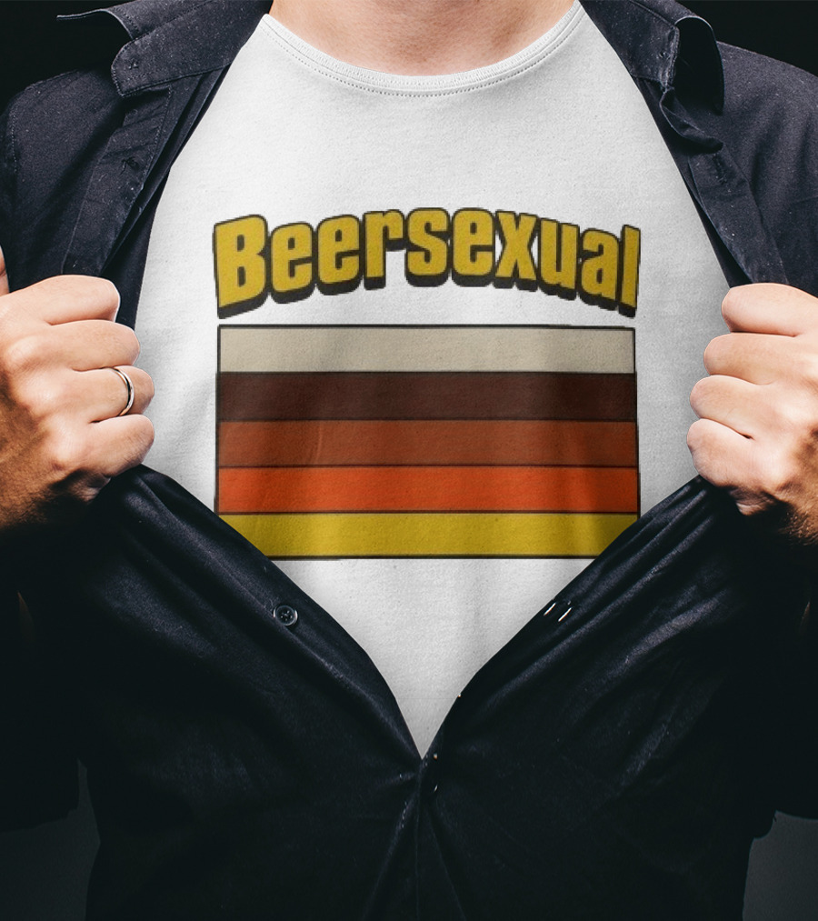Beersexual Striped Flag With Bold Earth Tones T-Shirt