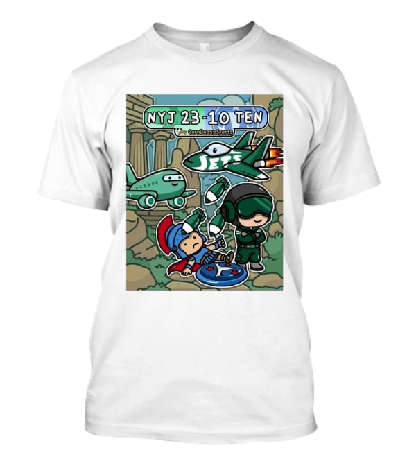 NYJ 23 10 TEN CornDoggy Sports New York Jets Tennessee Titans Fan T-Shirt